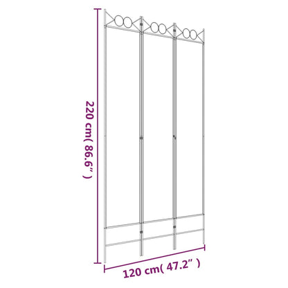 3-Panel Room Divider Anthracite 120x220 cm Fabric