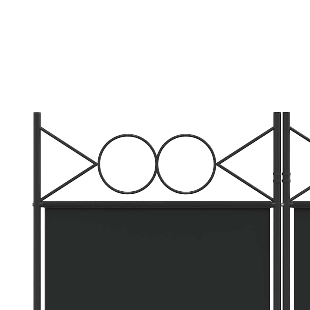 3-Panel Room Divider Black 120x220 cm Fabric