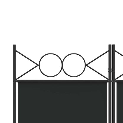 3-Panel Room Divider Black 120x220 cm Fabric
