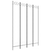 4-Panel Room Divider White 63"x86.6" Fabric