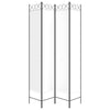 4-Panel Room Divider White 63"x86.6" Fabric