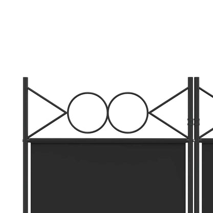 5-Panel Room Divider Black 200x220 cm Fabric