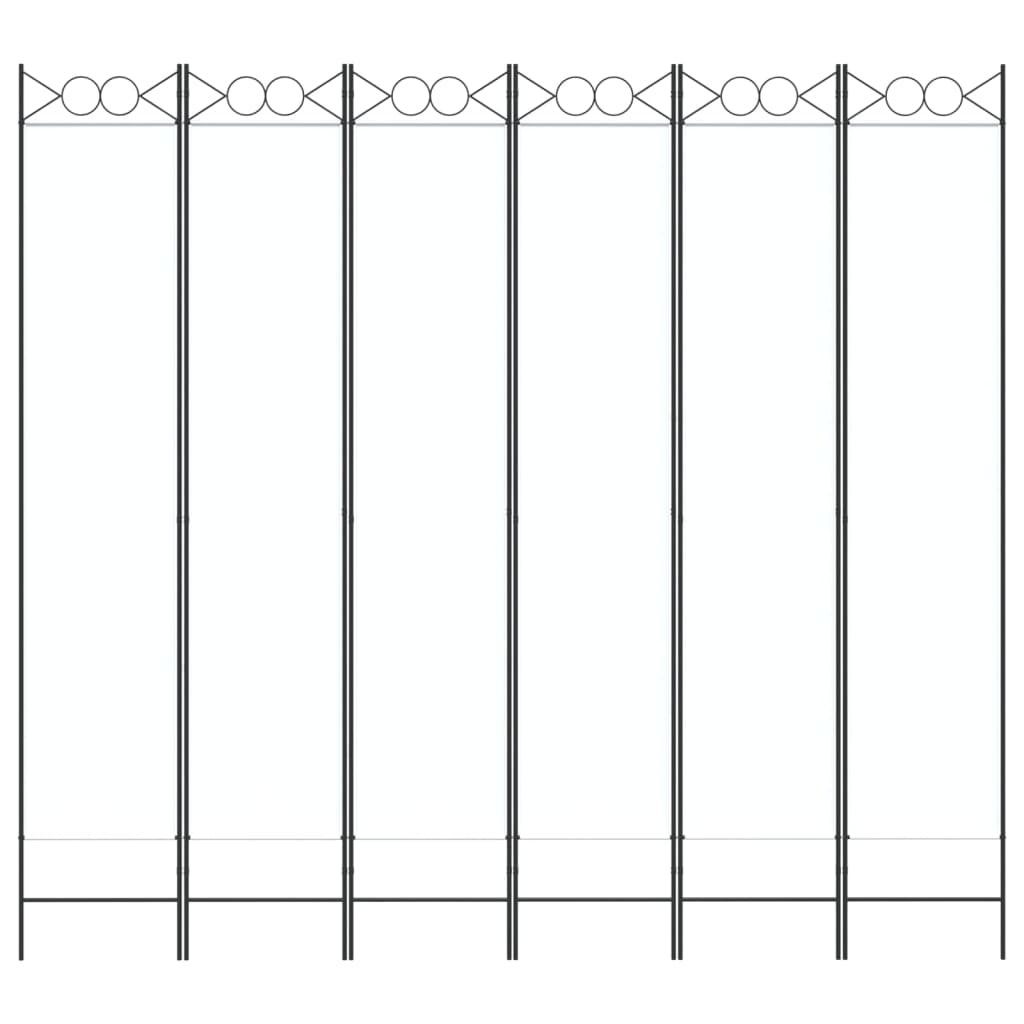 6-Panel Room Divider White 94.5"x86.6" Fabric