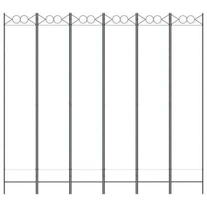6-Panel Room Divider White 94.5"x86.6" Fabric