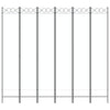 6-Panel Room Divider White 240x220 cm Fabric