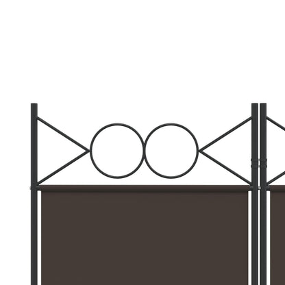 6-Panel Room Divider Brown 240x220 cm Fabric