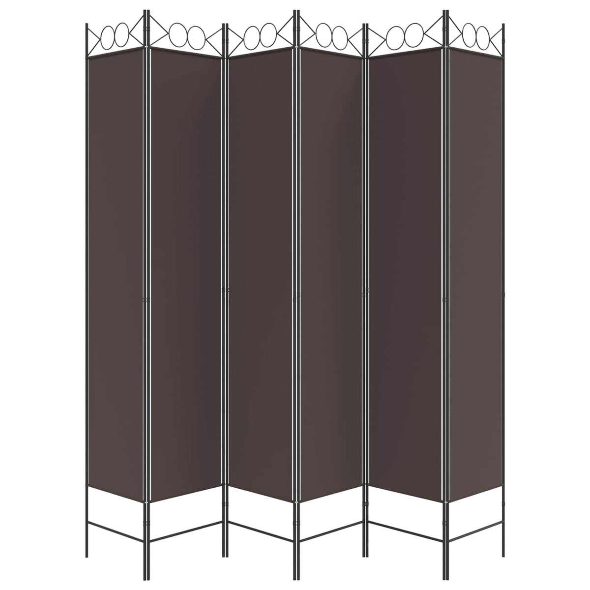 6-Panel Room Divider Brown 240x220 cm Fabric