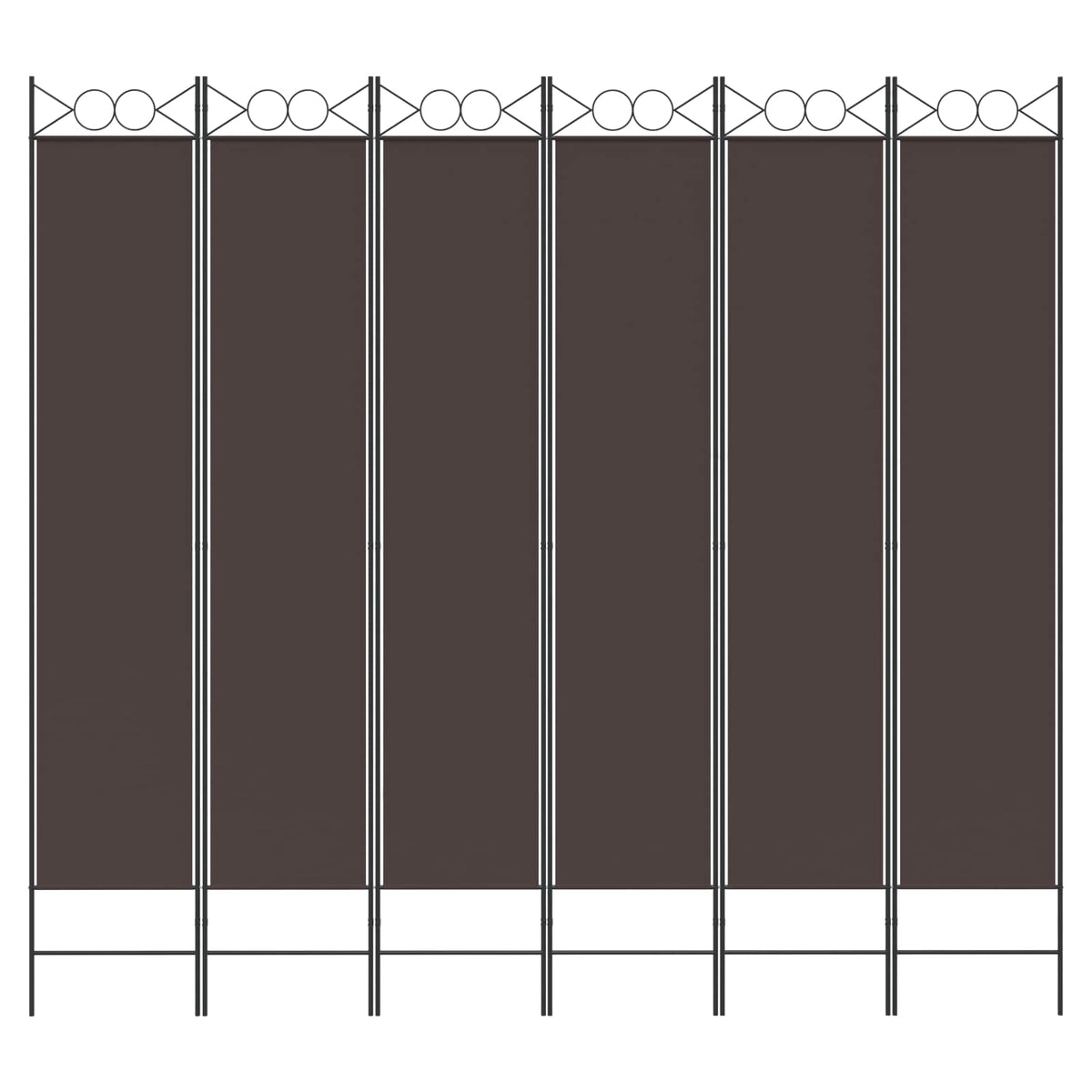 6-Panel Room Divider Brown 240x220 cm Fabric