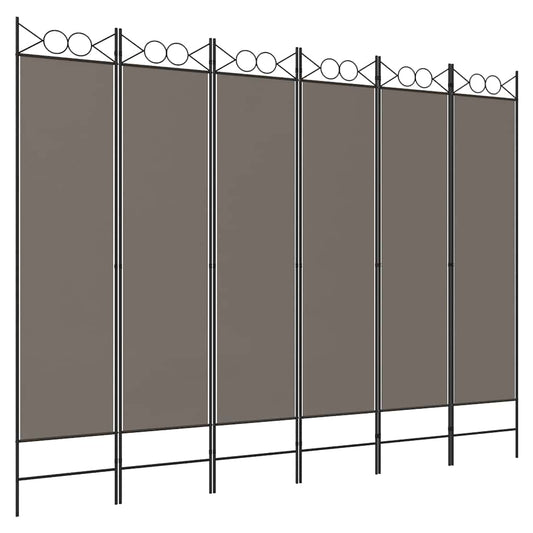 6-Panel Room Divider Anthracite 240x220 cm Fabric