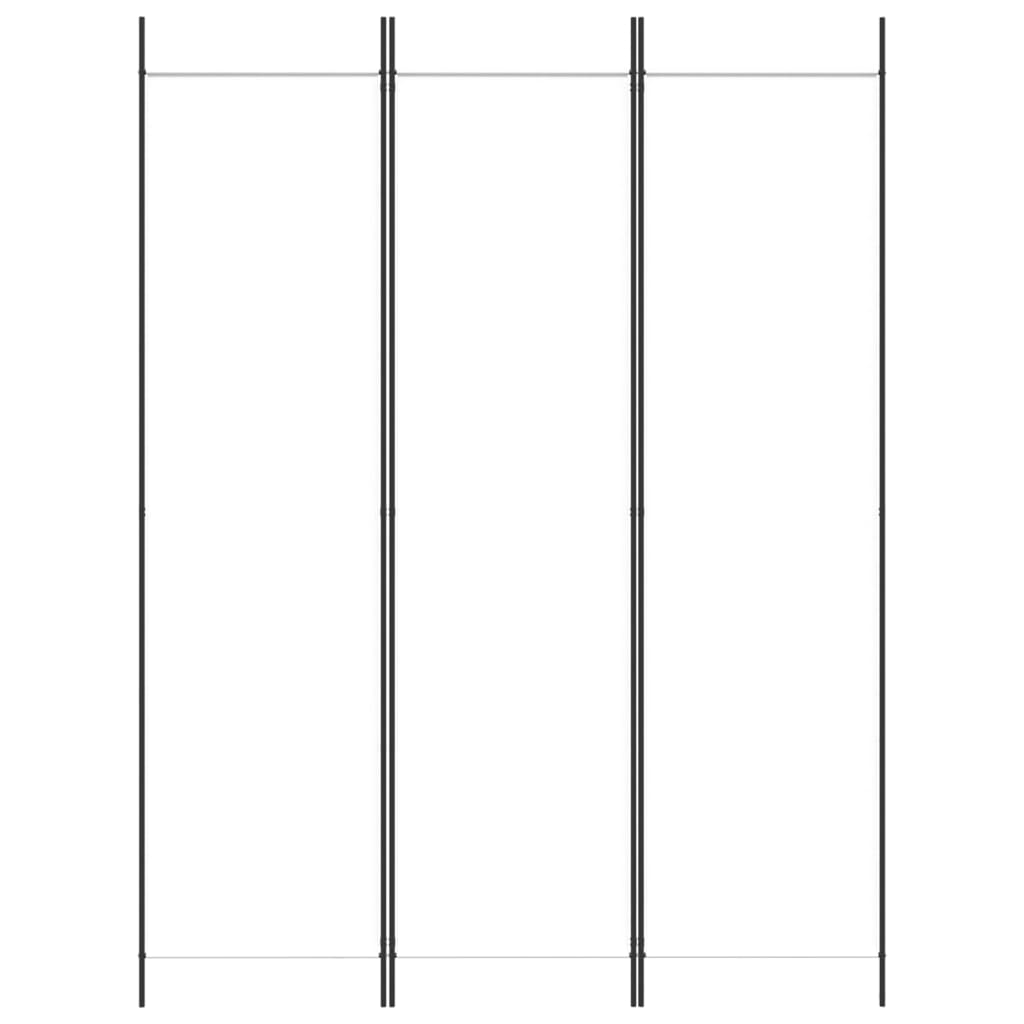 3-Panel Room Divider White 150x200 cm Fabric