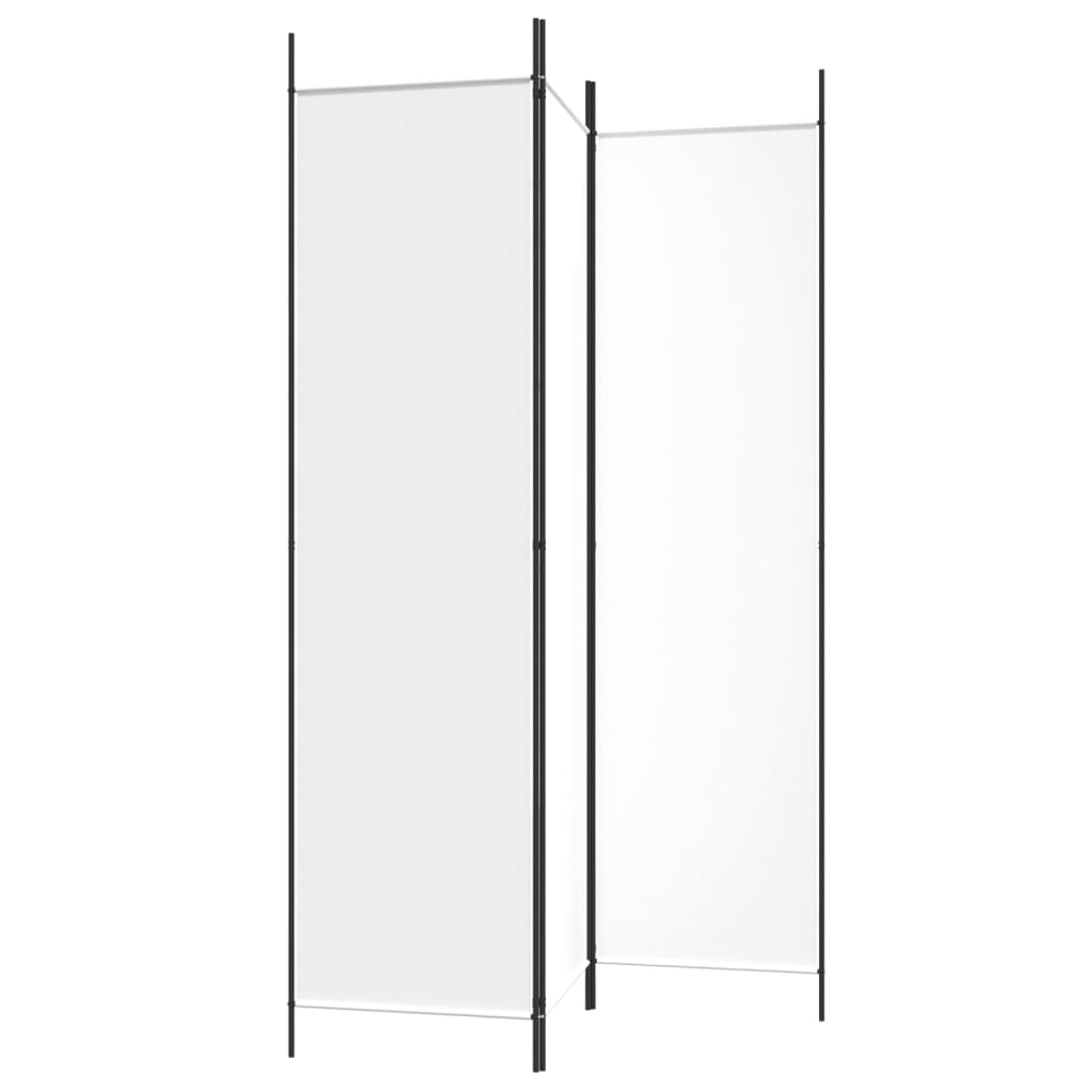 3-Panel Room Divider White 150x200 cm Fabric