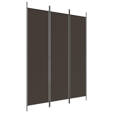 3-Panel Room Divider Brown 150x200 cm Fabric