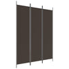 3-Panel Room Divider Brown 150x200 cm Fabric
