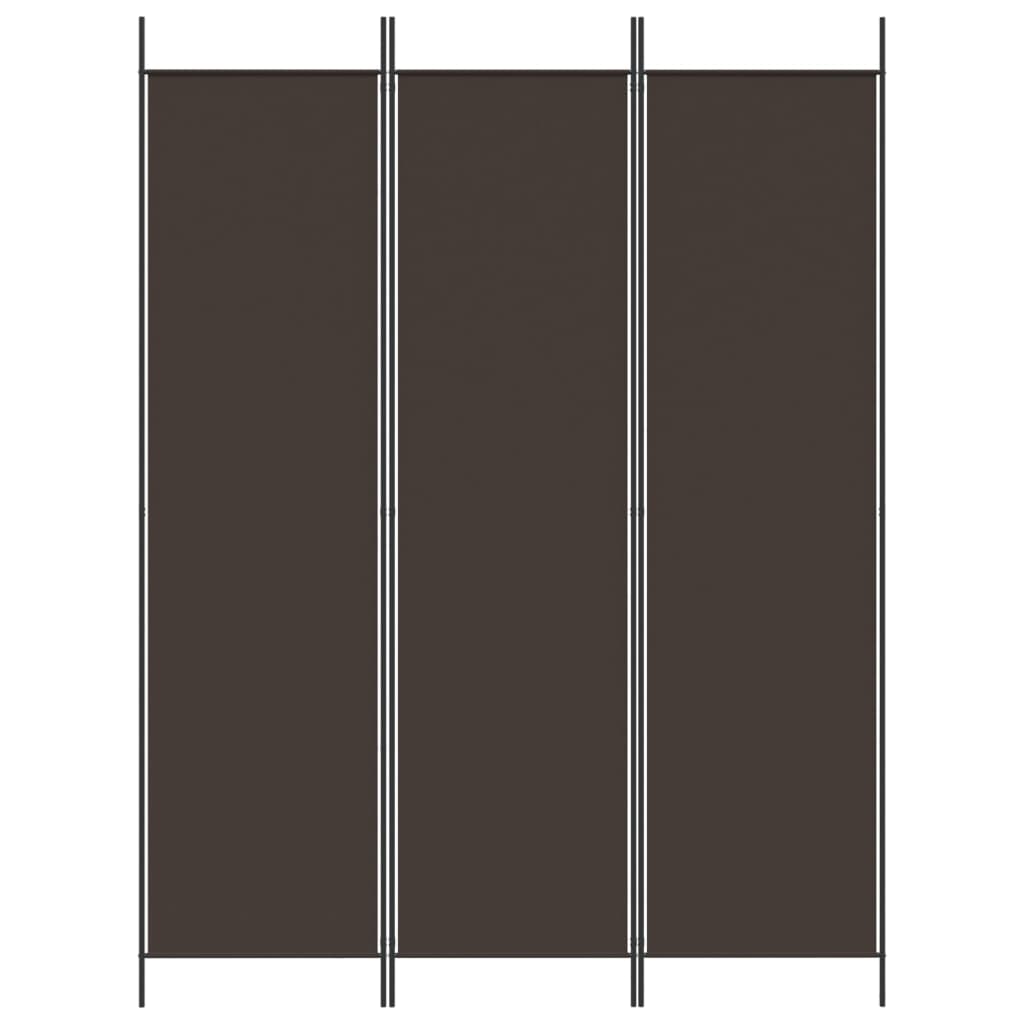 3-Panel Room Divider Brown 150x200 cm Fabric