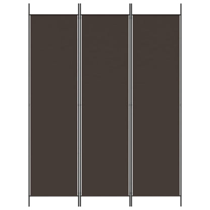 3-Panel Room Divider Brown 150x200 cm Fabric