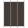 3-Panel Room Divider Brown 150x200 cm Fabric