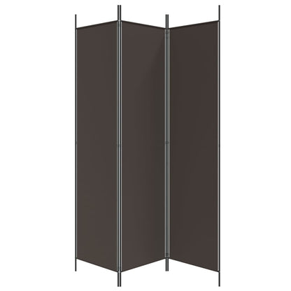 3-Panel Room Divider Brown 150x200 cm Fabric