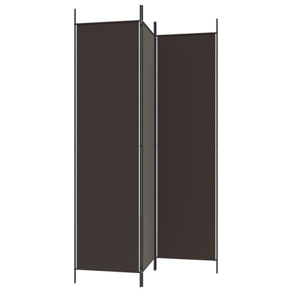 3-Panel Room Divider Brown 150x200 cm Fabric