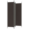 3-Panel Room Divider Brown 150x200 cm Fabric