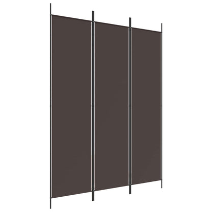 3-Panel Room Divider Brown 150x200 cm Fabric