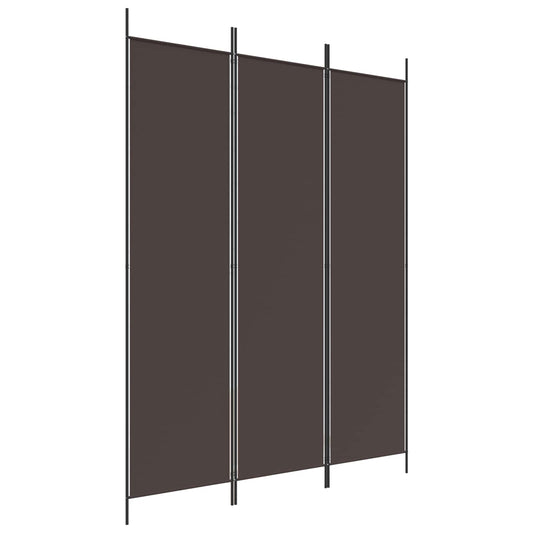 3-Panel Room Divider Brown 150x200 cm Fabric
