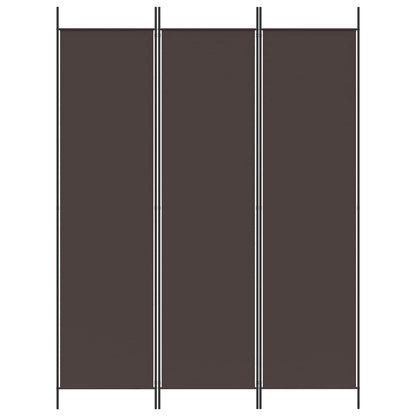3-Panel Room Divider Brown 150x200 cm Fabric