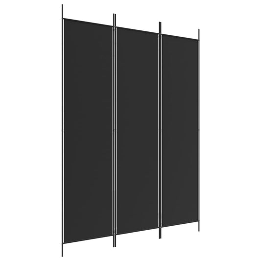 3-Panel Room Divider Black 59.1"x78.7" Fabric