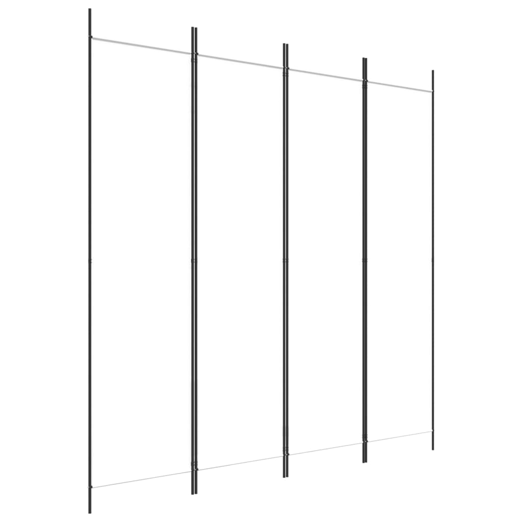 4-Panel Room Divider White 78.7"x78.7" Fabric