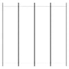4-Panel Room Divider White 200x200 cm Fabric