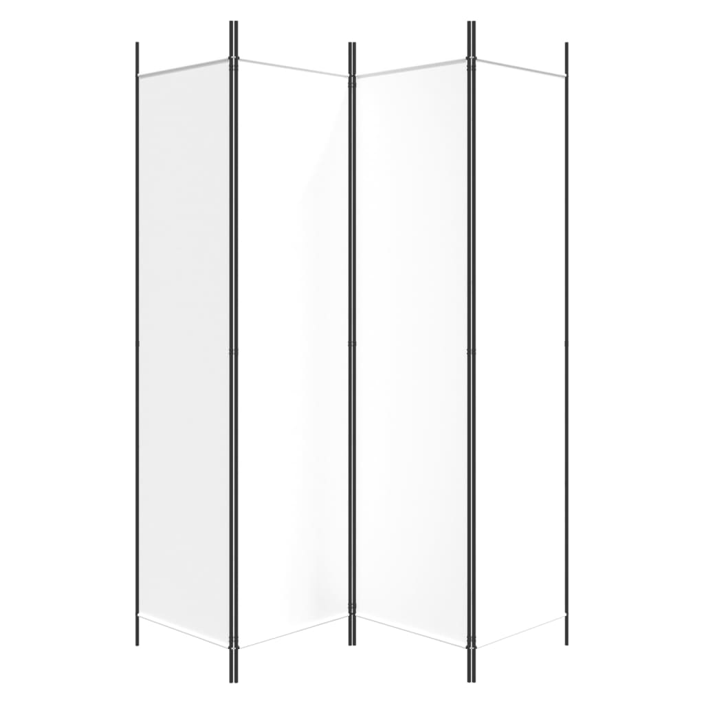 4-Panel Room Divider White 78.7"x78.7" Fabric