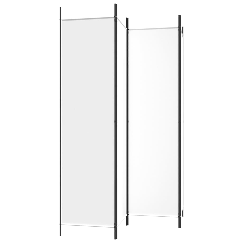 4-Panel Room Divider White 78.7"x78.7" Fabric