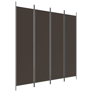 4-Panel Room Divider Brown 200x200 cm Fabric