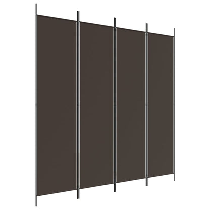 4-Panel Room Divider Brown 200x200 cm Fabric