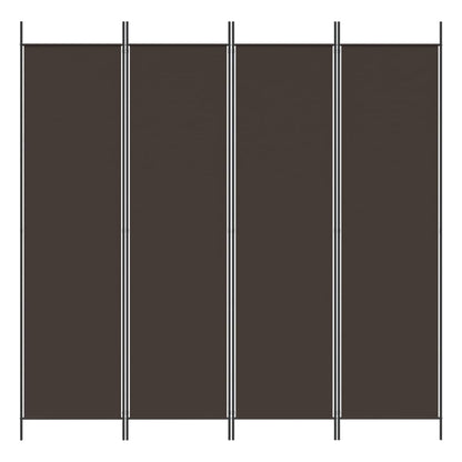 4-Panel Room Divider Brown 200x200 cm Fabric