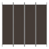 4-Panel Room Divider Brown 200x200 cm Fabric