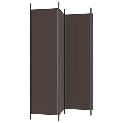 4-Panel Room Divider Brown 200x200 cm Fabric