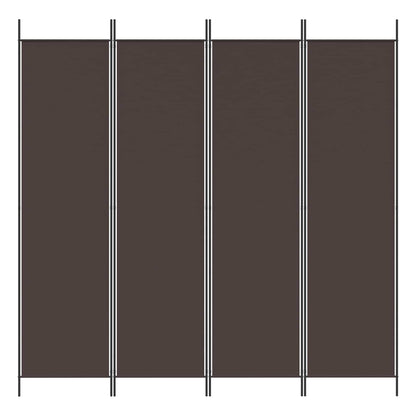 4-Panel Room Divider Brown 200x200 cm Fabric