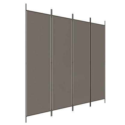 4-Panel Room Divider Anthracite 200x200 cm Fabric