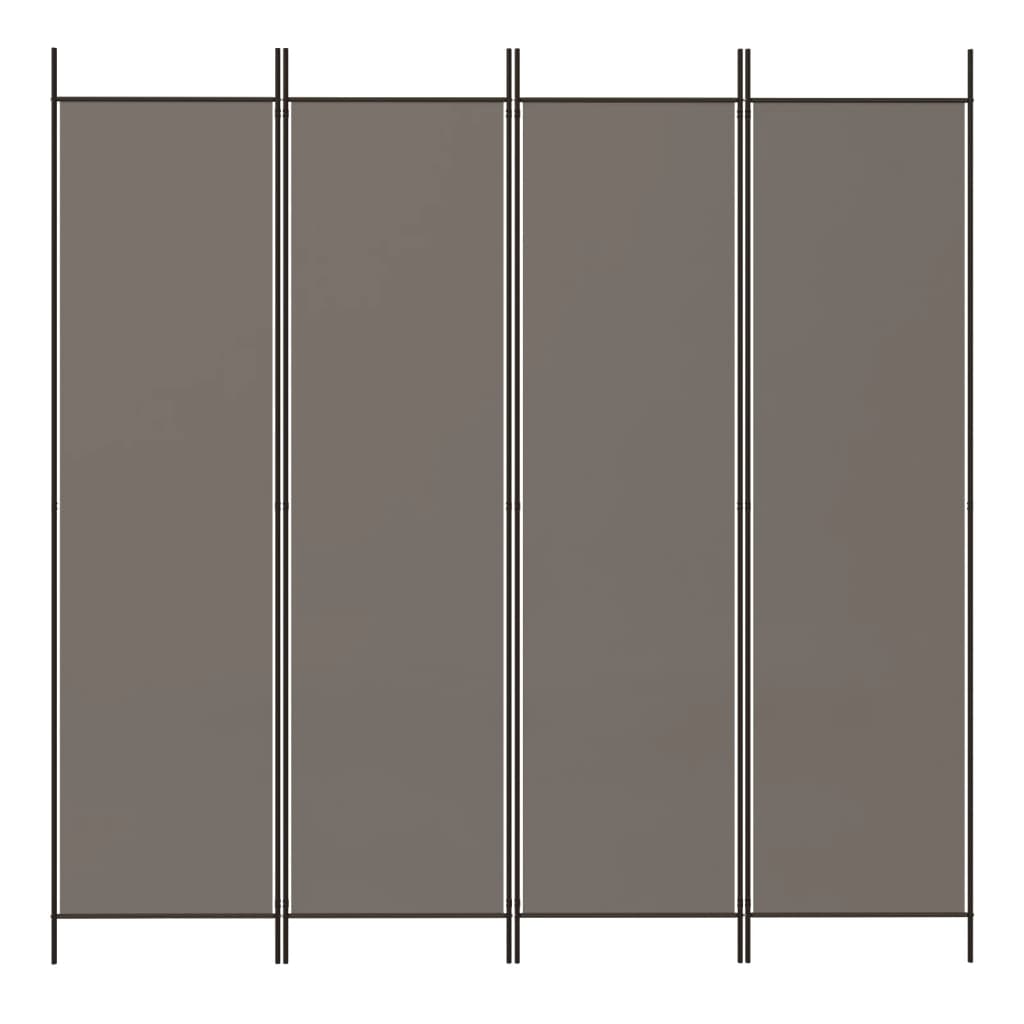 4-Panel Room Divider Anthracite 200x200 cm Fabric