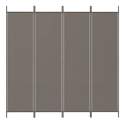 4-Panel Room Divider Anthracite 200x200 cm Fabric