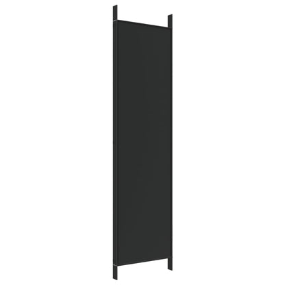 4-Panel Room Divider Black 200x200 cm Fabric