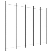 5-Panel Room Divider White 250x200 cm Fabric