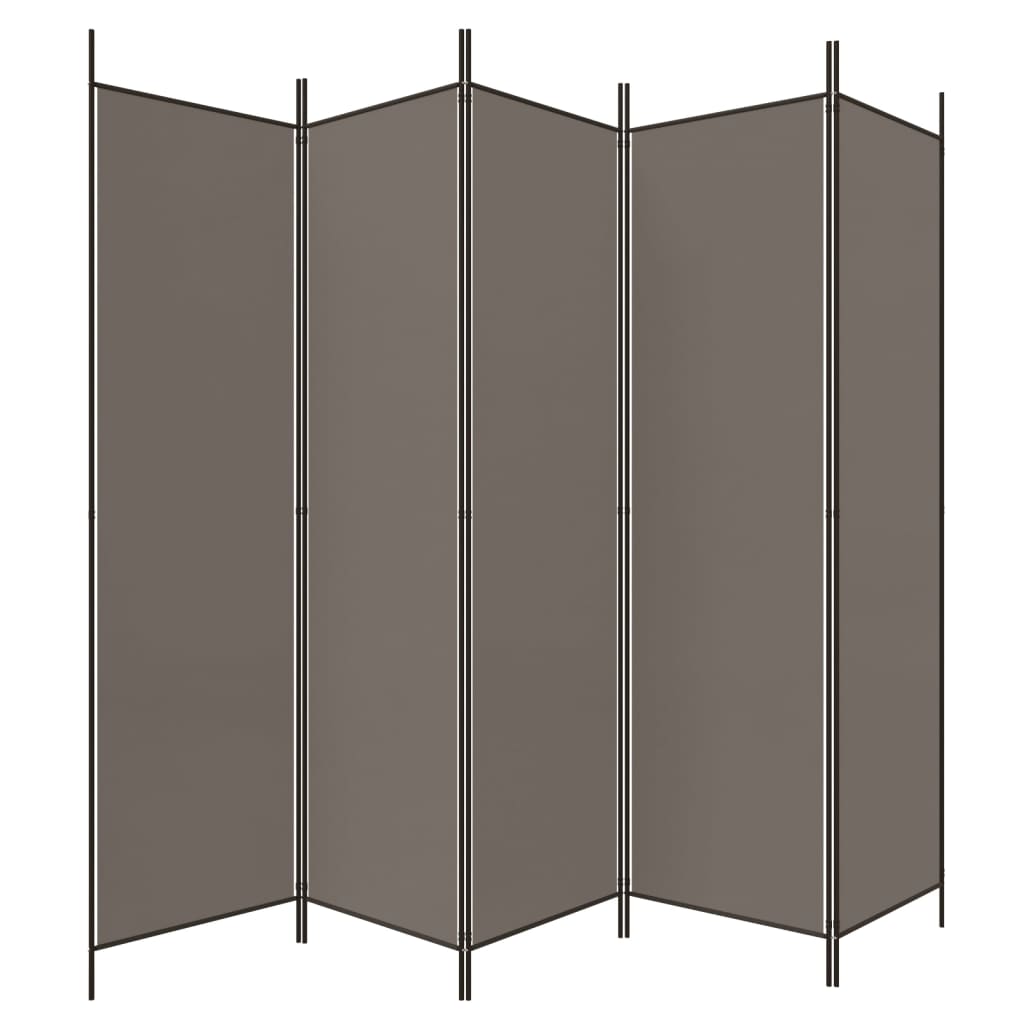 5-Panel Room Divider Anthracite 250x200 cm Fabric