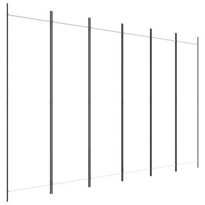 6-Panel Room Divider White 300x200 cm Fabric