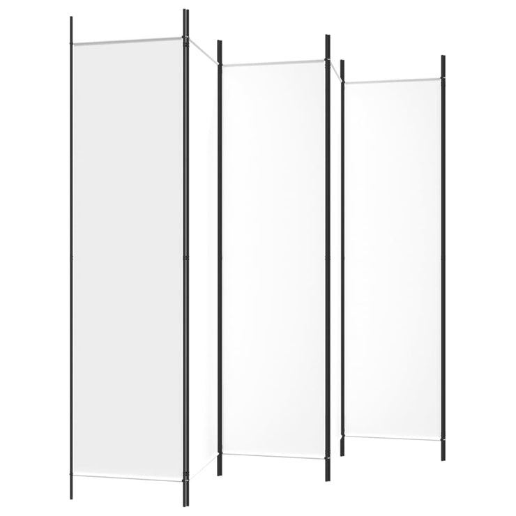 6-Panel Room Divider White 300x200 cm Fabric