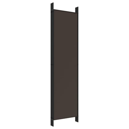 6-Panel Room Divider Brown 300x200 cm Fabric