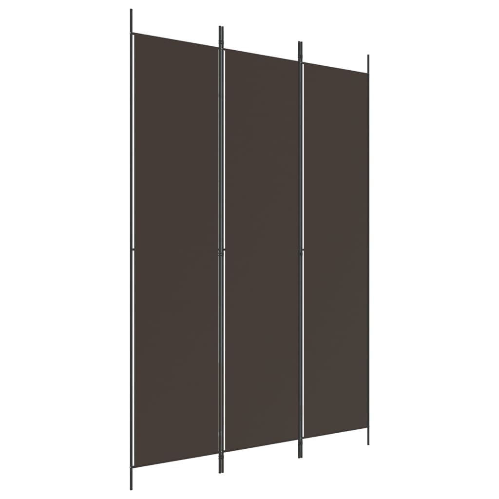 3-Panel Room Divider Brown 150x220 cm Fabric