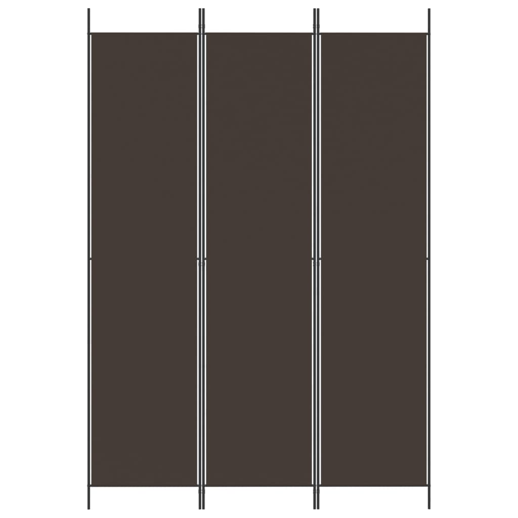 3-Panel Room Divider Brown 150x220 cm Fabric