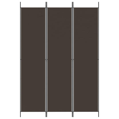 3-Panel Room Divider Brown 150x220 cm Fabric