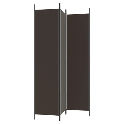 3-Panel Room Divider Brown 150x220 cm Fabric